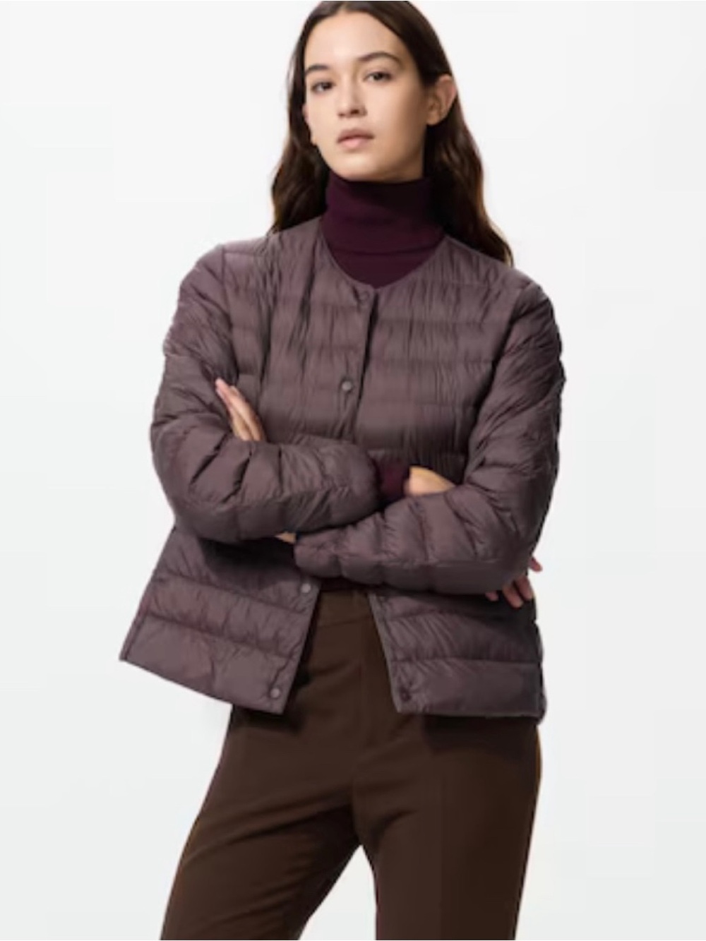 Uniqlo Pufftech Compact Jacket XS Plum Packable Lightweight Water Resistant